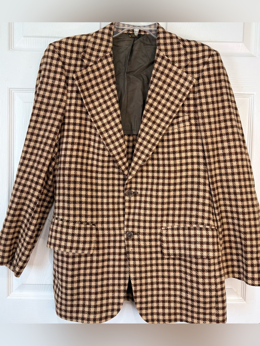 Vintage 70s GRODINS Men’s Wool Tweed Plaid Grandpa Blazer Sport Coat 42R
